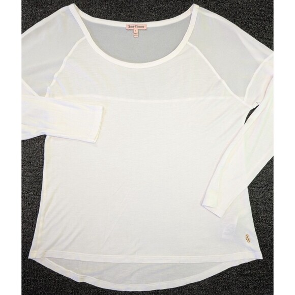 Juicy Couture Tops - Juicy Couture Long Sleeve Shirt Small White Viscose Lightweight USA